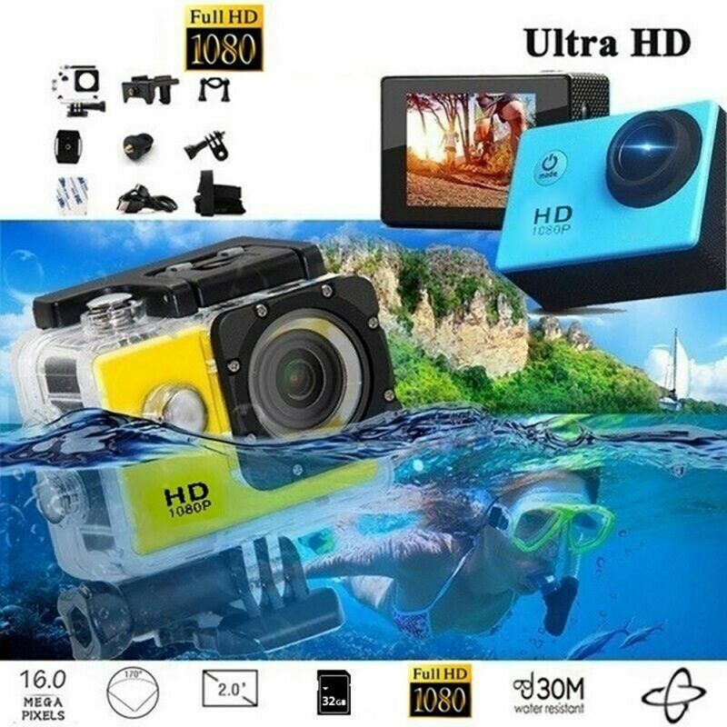 400mAH 32GB Ultra HD 1080P Sport Action Driving Camera DVR Helmet Cam Camcorder