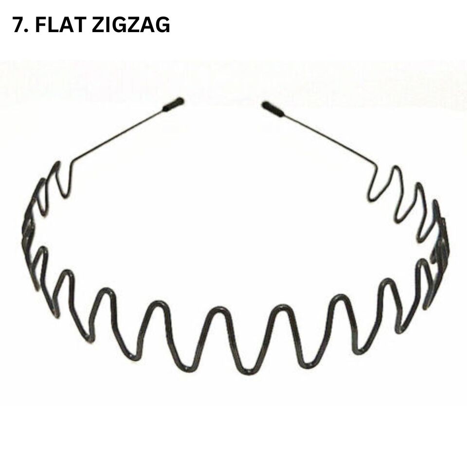 Black Metal Sports Hairband Headband Wave Alice Style Hair band Unisex Men Women