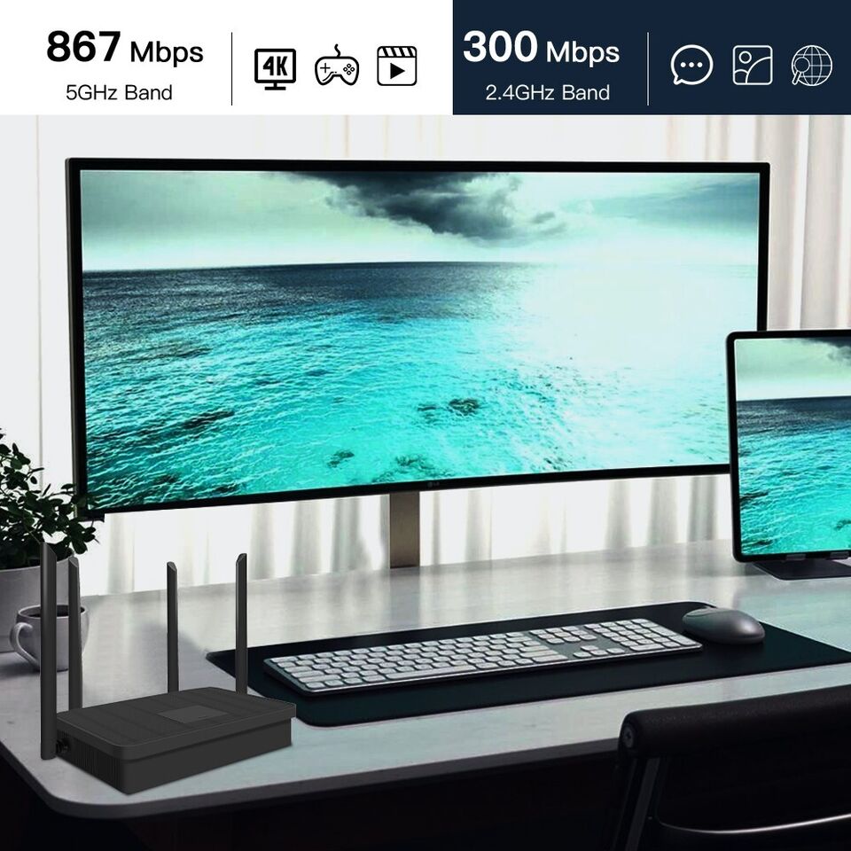 1200Mbps WiFi Router Dual Band 2.4G/5Ghz WiFi 5 Gigabit Internet Wireless Router