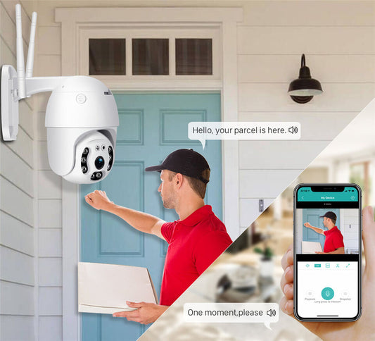 Home Security IP Camera 1080P Waterproof Outdoor Smart CCTV Cam Two Way Audio