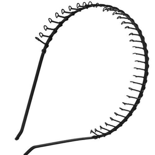 Black Metal Sports Hairband Headband Wave Alice Style Hair band Unisex Men Women